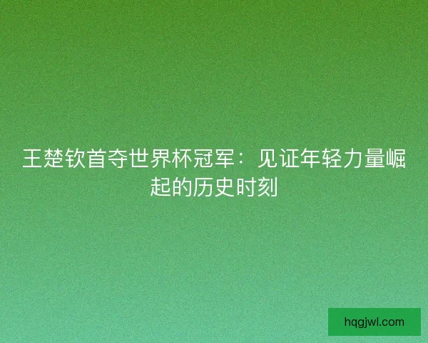 王楚钦首夺世界杯冠军：见证年轻力量崛起的历史时刻